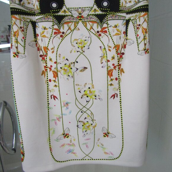 PICCIONE PICCIONE Made In Italy Colorful Abstract Print Dress with Bees--Size 42 - Picture 7 of 9